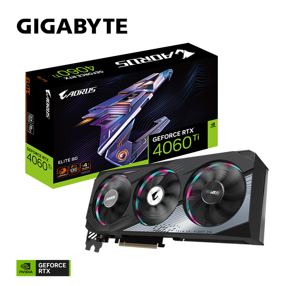 Bekijk afbeelding 2 van 4060Ti Gigabyte AORUS RTX Elite 8GB/2xDP/2xHDMI